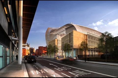 HOK and PLP's London super-lab designs: Midland Road looking south